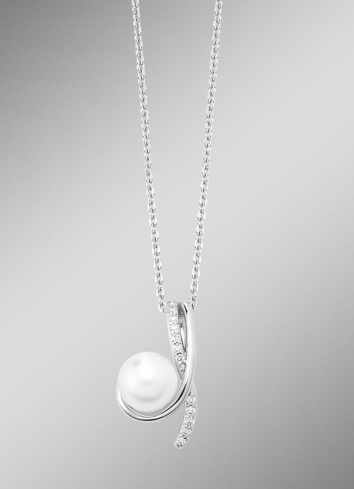 Anhänger mit Süsswasser-Zuchtperle und synth. Zirkonia 