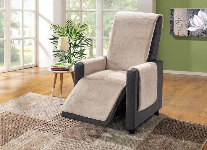 Sessel-,Couch- und Armlehnenschoner mit Anti-Rutsch-Beschichtung NATUR