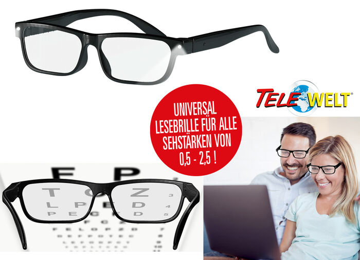 Lesebrille für alle Sehstärken von 0,5-2,5 