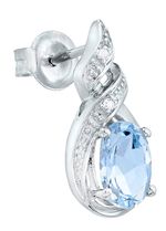 Moderne Ohrstecker mit Blautopas und echt Weisstopas 