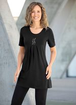 Geschmackvolles Longshirt in 2 Farben SCHWARZ