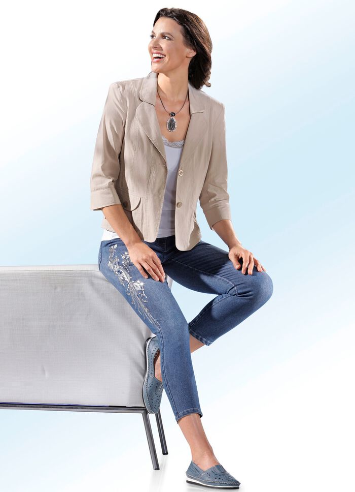 Kombistarker Blusenblazer in 4 Farben SAND