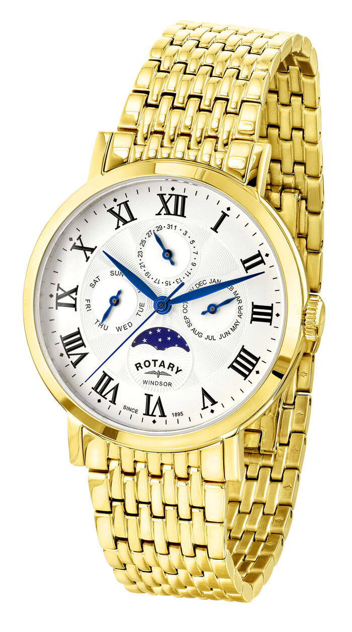 Herrenuhr mit goldplattiertem Edelstahlbandgeh&auml;use  