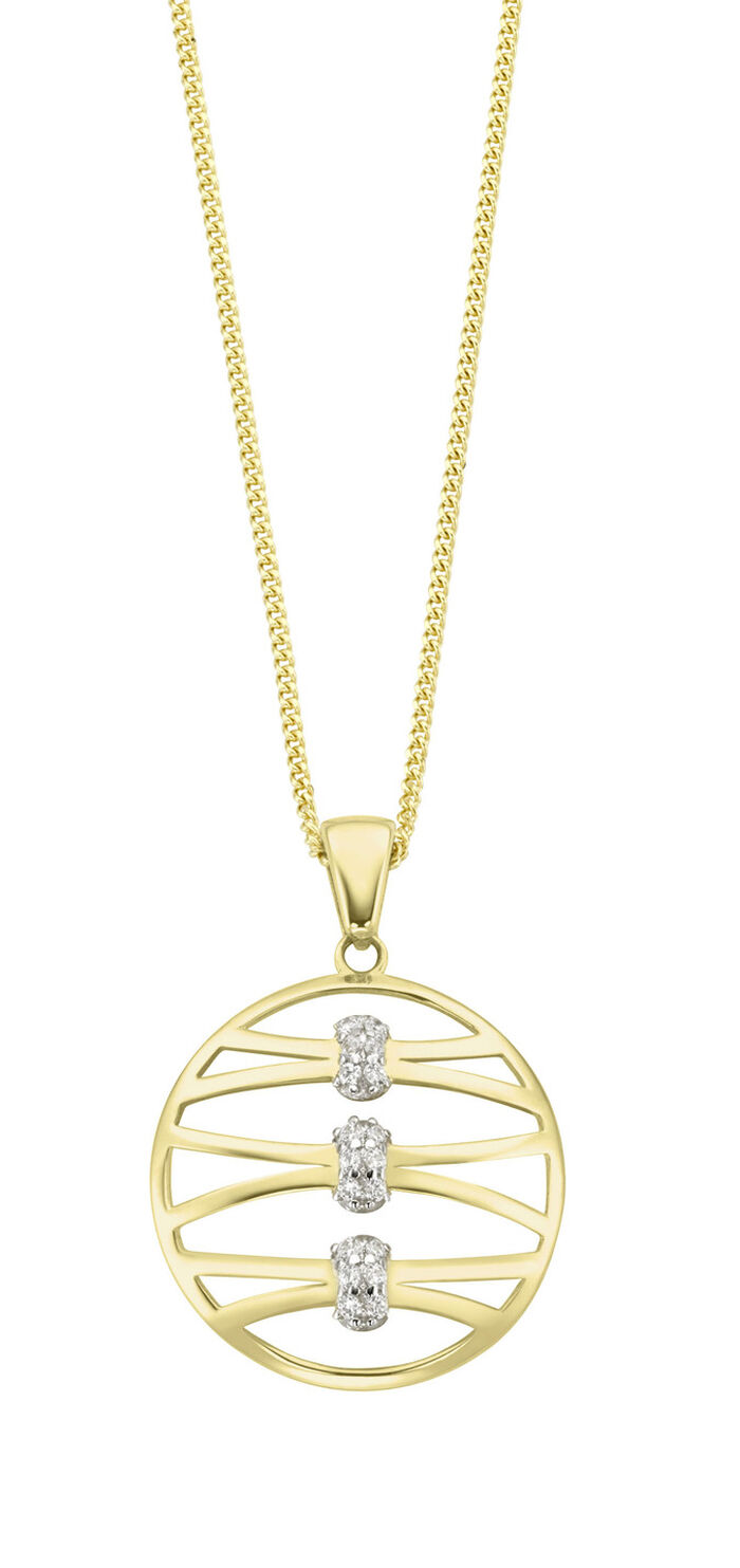 Filigraner Anh&auml;nger mit synth. Zirkonia 