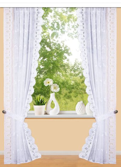 Hübsche Raffvorhang-Garnitur mit Automatikfaltenband 