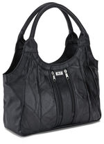 Patchwork-Tasche aus Nappaleder  SCHWARZ