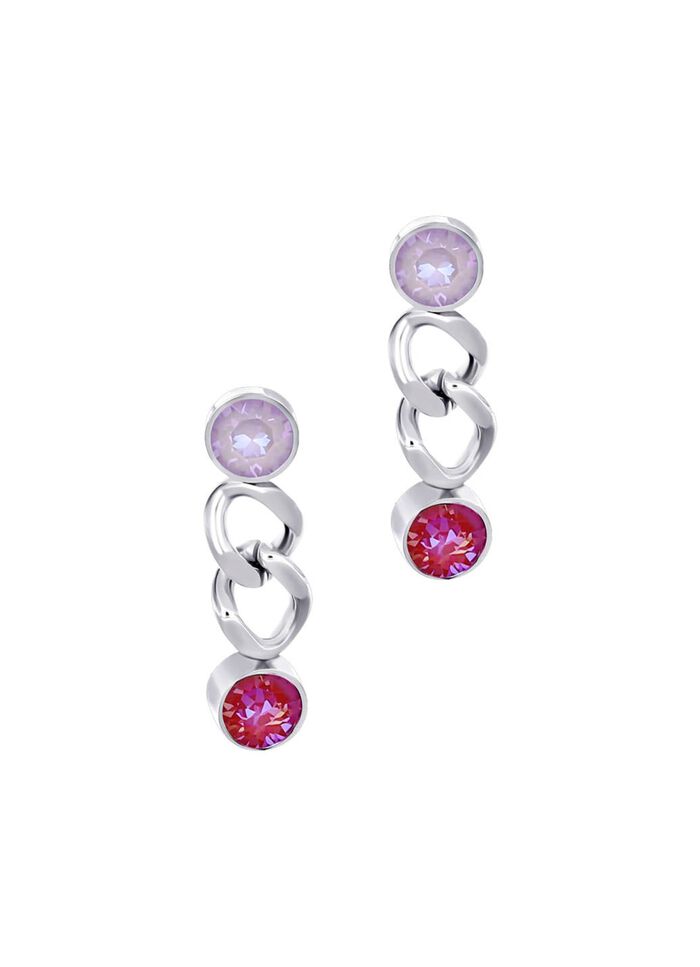 Ohrstecker mit Kristallen in Pink 