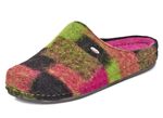 Pantoffel aus flauschigem, buntem Wollstoff 