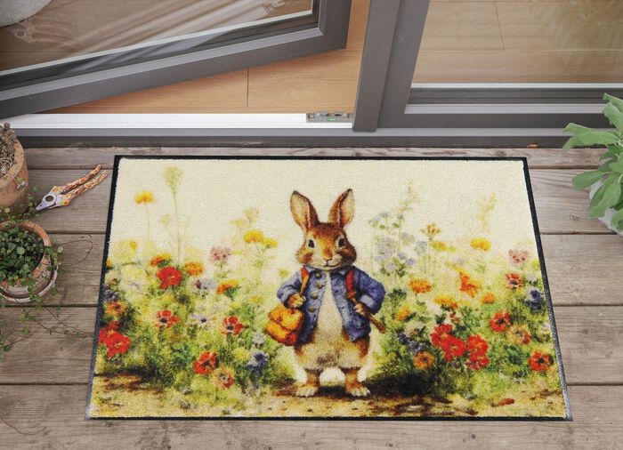 Fussmatte mit Hasen-Motiv 