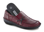 Slipper mit schwarzem Lederdurchzug BURGUND