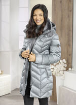 Jacke mit abnehmbarem Kunstpelz-Besatz am Kragen 