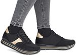 Remonte, trendige Damen-Sneaker, Weite G, mit herausnehmbarem Fussbett SCHWARZ-GOLD