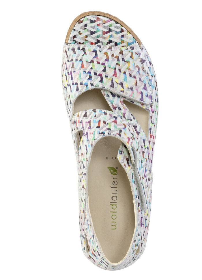 Waldläufer Sandale aus effektvoll bedrucktem Nubukleder ECRU-BUNT