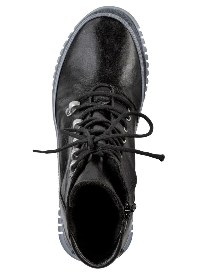 Gemini Schn&uuml;r-Bootie aus weichem Rind-Nappaleder SCHWARZ