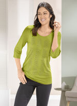 Shirt mit kontrastfarbenen Zierplättchen in 2 Farben KIWIGRÜN