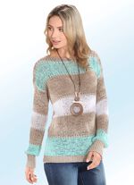 Pullover in interessantem Bändchengarn-Dessin 