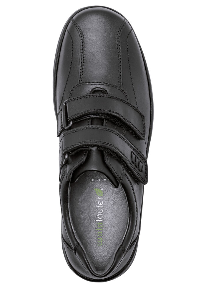 Waldläufer, bequeme Herrn-Slipper, Weite H, mit herausnehmbarem Fussbett SCHWARZ