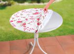 Spann-Tischdecke mit Rosen-Dessin 