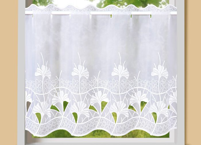 Kurzvorhang Ginko mit Stangendurchzug 