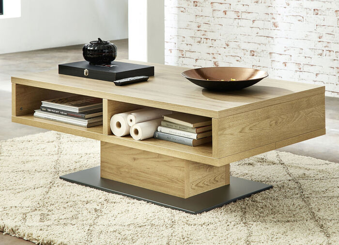 Couchtisch mit 2 Fächern unter der Tischplatte 