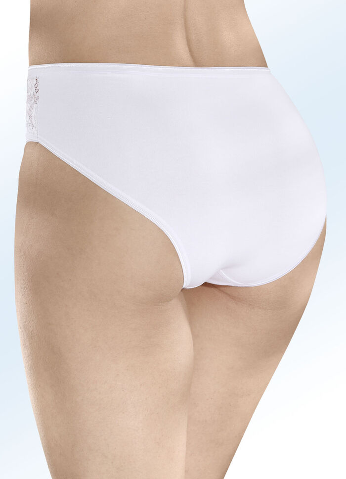 Laurina Viererpack Slips mit elastischer Spitze 