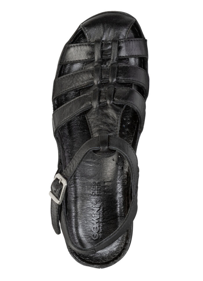 Gemini Riemchen-Sandale aus weichem Rind-Nappaleder SCHWARZ