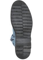 Waldl&auml;ufer Schn&uuml;r-Stiefelette mit kuscheligem Kragen aus Lammfell JEANSBLAU