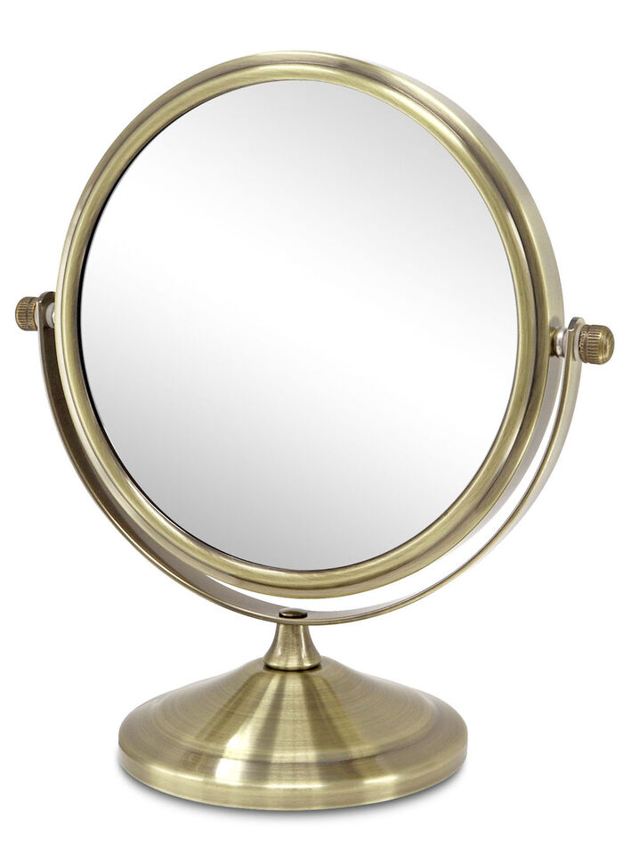Kosmetik-Spiegel mit stabilem Metallgehäuse GOLD