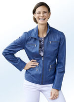 Lederkurzjacke mit Reissverschluss-Taschen 