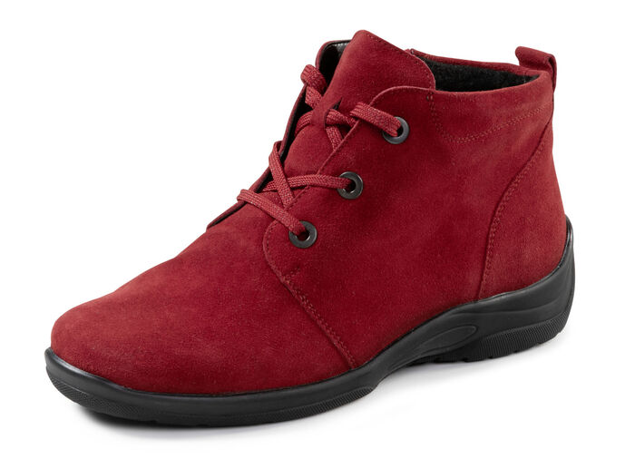 Waldläufer, bequeme Damen-Boots, Winterschuhe, Weite H, mit herausnehmbarem Fußbett KIRSCHROT