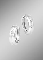 Klappcreolen aus Silber 925/- fein mit synth. Zirkonia 