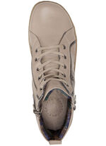 Andrea Conti Schnür-Bootie mit reptilgeprägtem Einsatz und Zier-Reissverschluss TAUPE