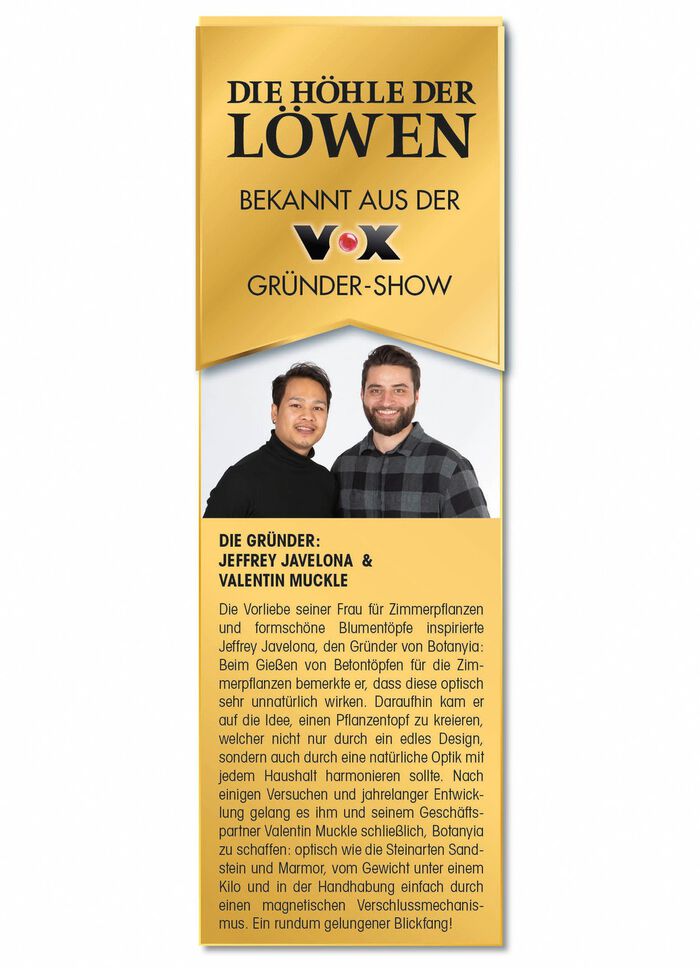 Pflanzen&uuml;bertopf von Botanyia in edler Naturstein-Optik MARMORGRAU