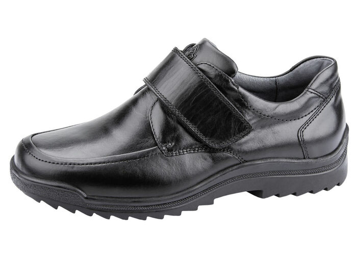 Waldläufer Klettschuh aus hochwertigem Leder SCHWARZ