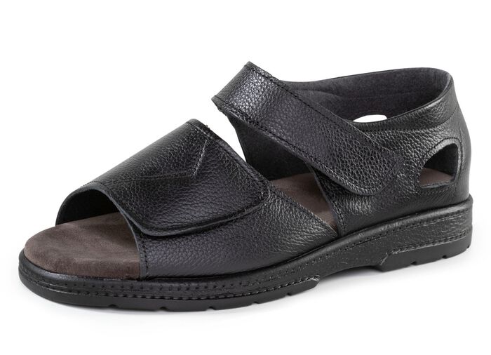 Bequeme Herren-Sandalen, Weite K, mit anatomisch geformtem Fussbett SCHWARZ