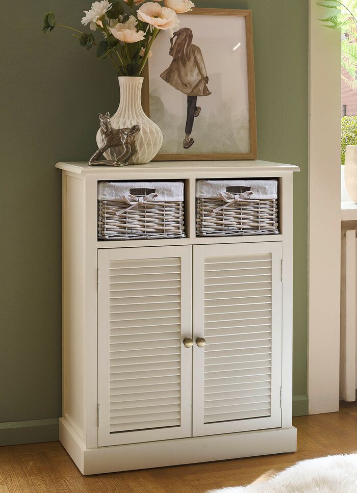 Teilmassive Kommode im Landhausstil WEISS