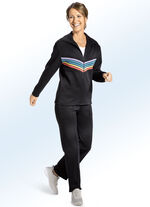 &laquo;Plantier&raquo;-Freizeitanzug mit Strickeins&auml;tzen 