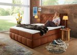 Boxspringbett mit Bettkasten und Topper COGNAC
