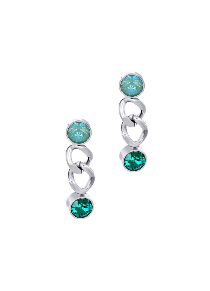 Ohrstecker mit gr&uuml;nen Kristallen 