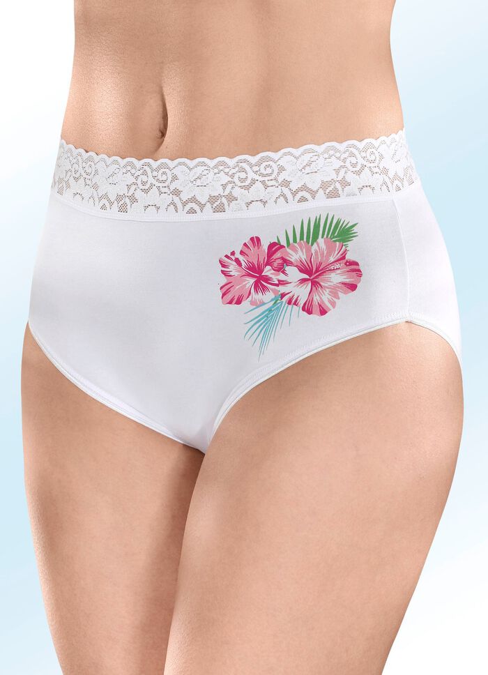 Dreierpack Slips mit Blumenmotiv 