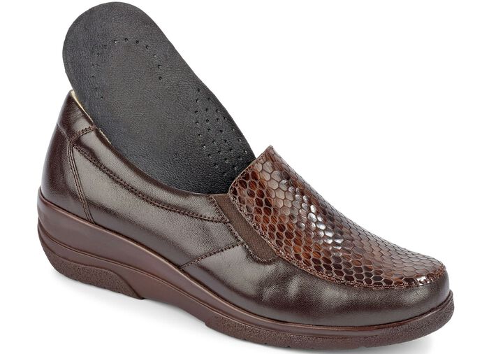 Gemini Slipper mit exotischer Reptilprägung BRAUN