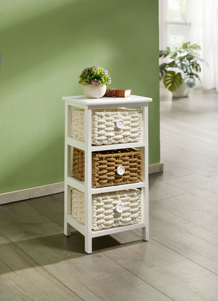 Dekoratives Regal mit Gestell aus Massivholz WEISS