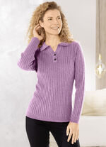 Pullover aus Bouclégarn FLIEDER MELIERT