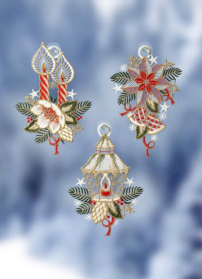 Weihnachtliche Fensterbilder, 3er-Se  Weihnachtliche Fensterbilder, 3er-Se