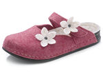 Pantoffel mit tollen Filzblüten ROSENHOLZ-ECRU