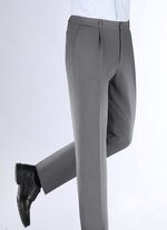 &laquo;Klaus Modelle&raquo;-Hose mit Bundfalten in 3 Farben MITTELGRAU MELIERT