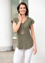 Shirt-Tunika mit Volant-&Auml;rmeln 