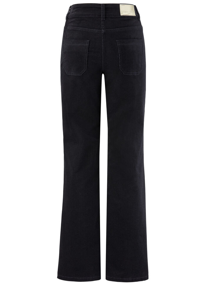 Cordhose mit weitem Beinverlauf SCHWARZ