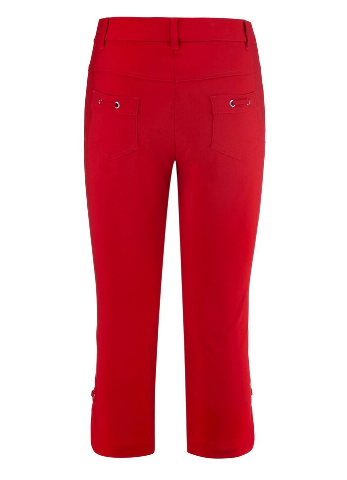 Caprihose mit abgerundeten Schlitzen an den Beinabschl&uuml;ssen 