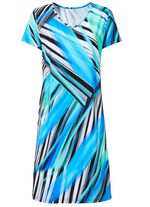 Laurina Kleid mit farbbrillantem Druckdessin und kurzen &Auml;rmeln 